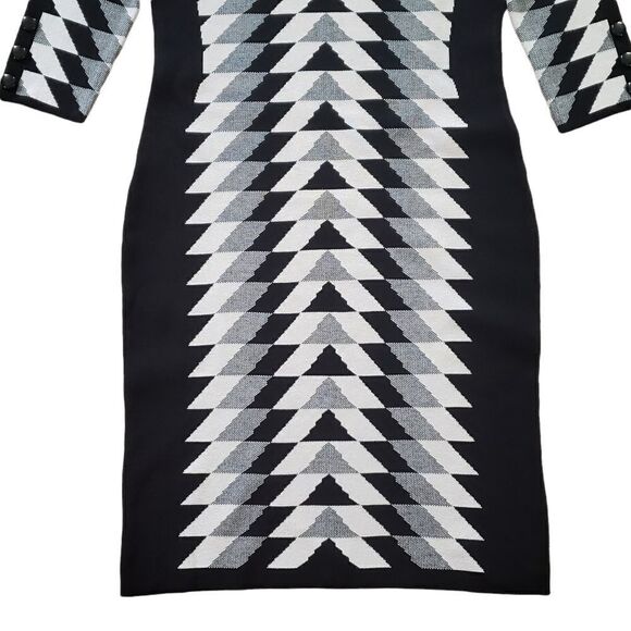 NWT Gabby Skye Black Alabaster 3/4 Sleeve Sheath Sweater Dress MEDIUM - Picture 6 of 16